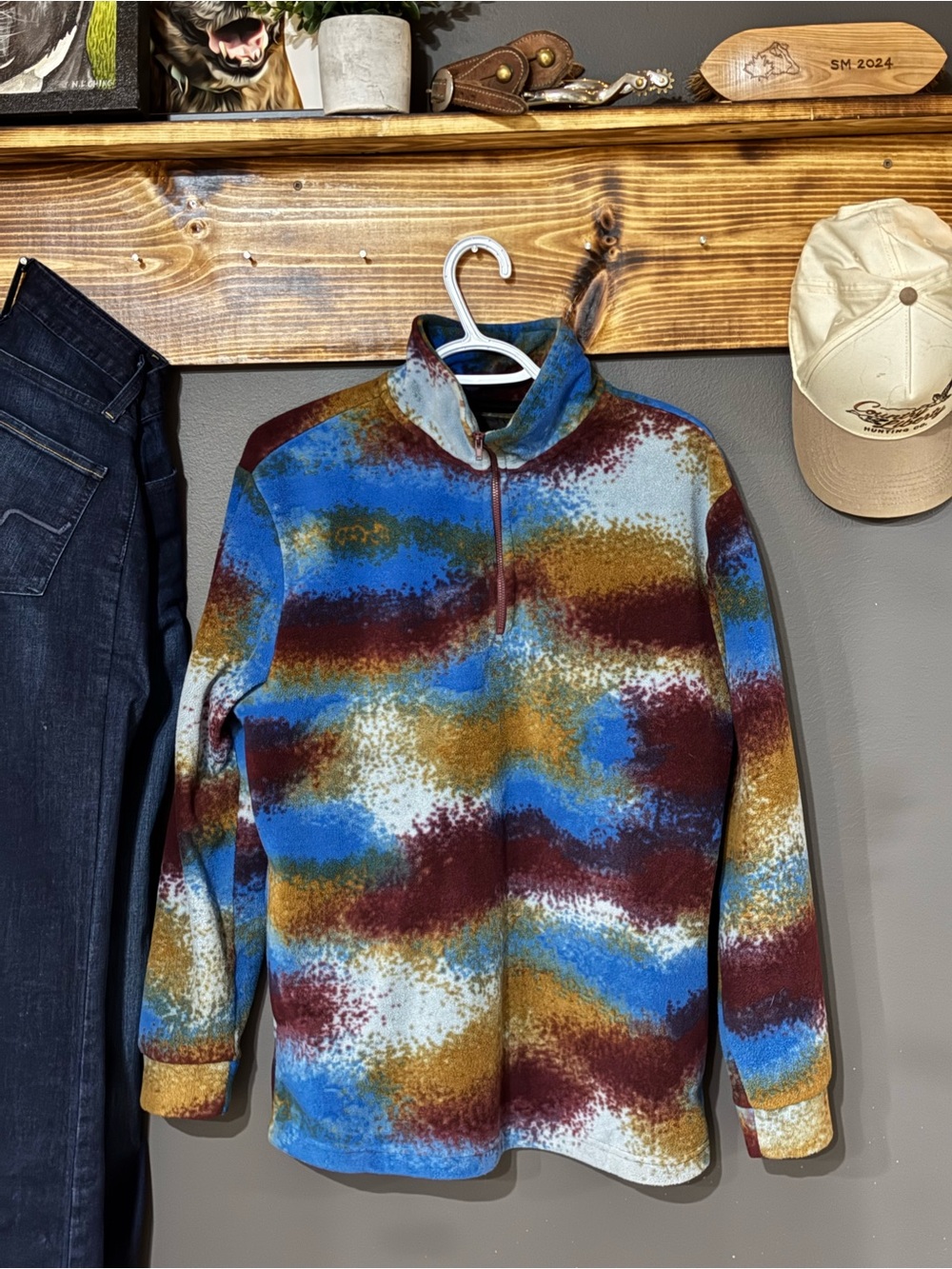 Women’s Quarter-Zip Fleece Pullover - Multicolor Wave